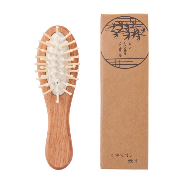 【特注】木製ヘアブラシ　SUS Wooden Hair Brush