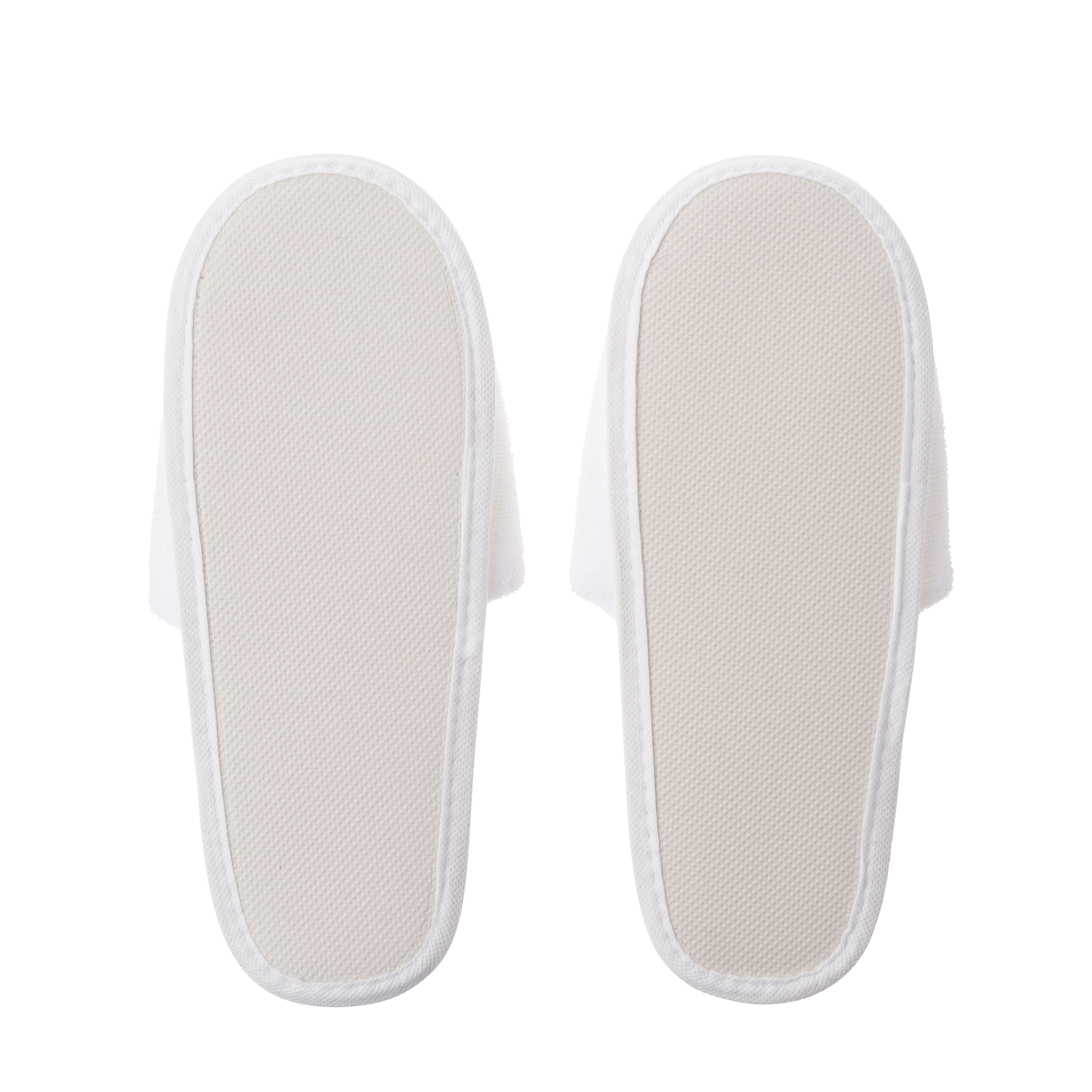 厚手パイル地スリッパ（白）/紙帯梱包　SUS Thick Pile Slippers -White-