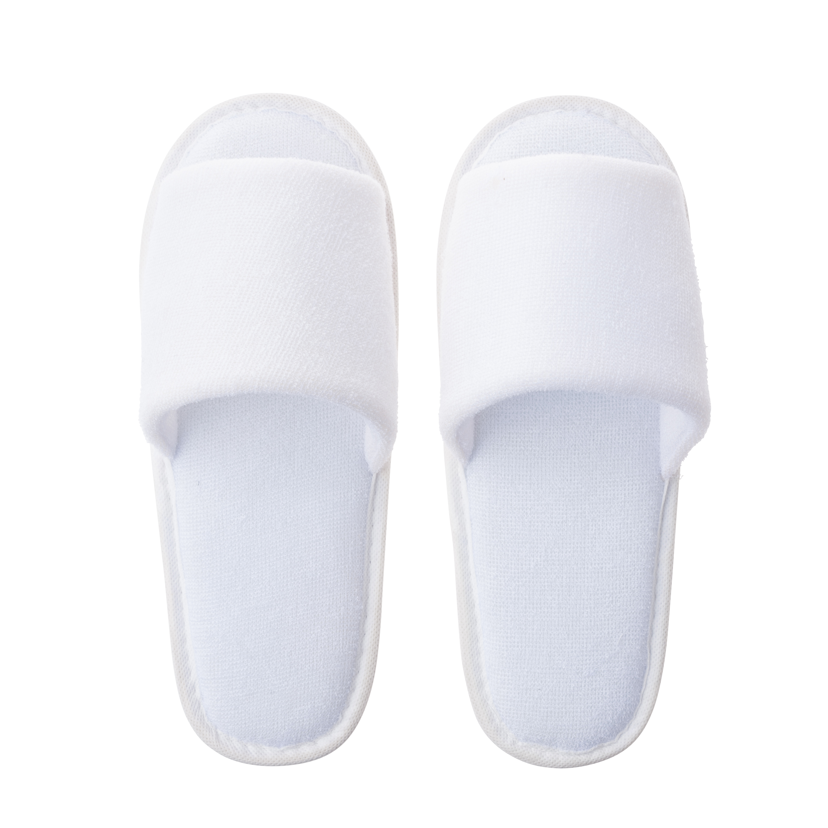厚手パイル地スリッパ（白）/紙帯梱包　SUS Thick Pile Slippers -White-